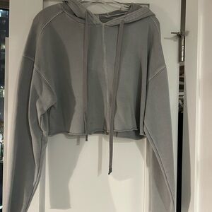 ALO Yoga Gray Cropped Hoodie